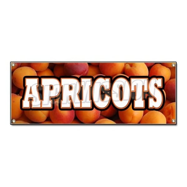 APRICOTS BANNER SIGN fresh orchard produce just picked sweet delicious ripe